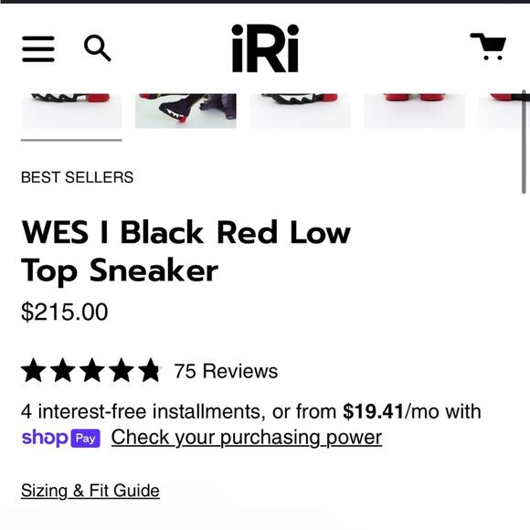 IRI WES I Black Red Low Top Sneaker Fun Trendy Chunky Pop of Color Y2K - Picture 16 of 16